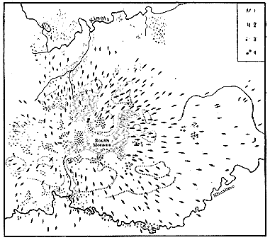 Tunguska'daki patlamanın etkilerini gösteren harita